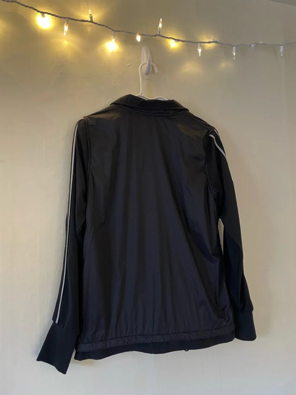 Tangerine Activewear Classic Black Track Jacket White Yoga Comfort Thumbhole Y2K - Picture 14 of 15
